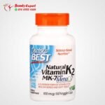 Doctor's Best MK7، المميز بـفيتامين k2 الطبيعي MenaQ7، بـ 100 ميكروغرام، 60 كبسولة