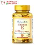 فيتامين هـ puritan’s pride vitamin e 450 mg تركيز 450 جم 1000 iu عدد 100 سوفت جيل