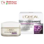 كريم لوريال النهاري للتجاعيد + 55 - loreal Day cream anti-wrinkle expert 55+