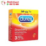 كاندوم ديوركس بالفروالة durex strawberry condoms 3 قطع