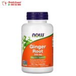 حبوب الزنجبيل للتخلص من اضطرابات المعدة NOW Foods, Ginger Root 550 ملجم 100 كبسولة