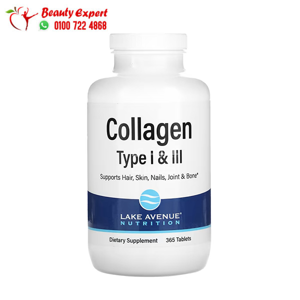 مكمل كولاجين لتعزيز صحة البشرة والشعر والأظافر Lake Avenue Nutrition, Hydrolyzed Collagen Type I & III, 1,000 mg, 360 Tablets