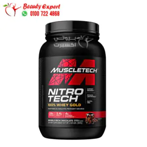 Muscletech Nitro Tech 100% Whey Gold - Double Rich Chocolate - 921 G 4 أشتري مسل تك نيترو تك واي جولد بنكهة الشوكولاتة دبل Muscletech Nitro Tech 100% Whey Gold 921 جم
