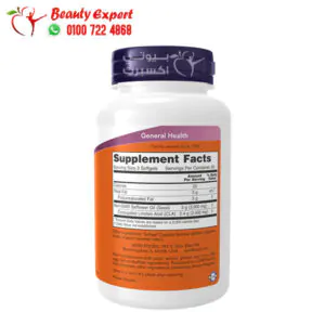 CLA (Conjugated Linoleic Acid) 800 mg 90 Softgels Now 1 مكونات كبسولات حمض اللينوليك مكمل غذائي لحرق الدهون ناو فودز Now foods CLA capsules 90 كبسولة