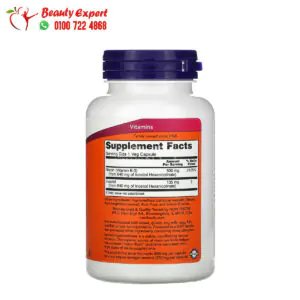 NOW Foods Flush-Free Niacin Double Strength 500 mg 90 Veg Capsules 1 فيتامين نياسين 500 لدعم صحة الجسم