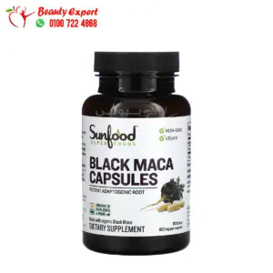 Sunfood Black Maca 800 mg 90 Capsules 1 حبوب black maca لدعم الصحة الجنسية